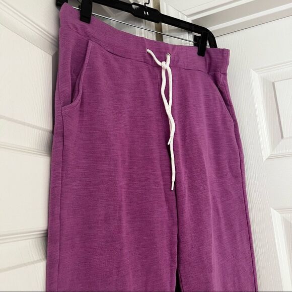 Monrow Super Soft Rayon Cotton Sporty Sweatpants in Neon Purple Small MSRP $128 - Picture 3 of 11